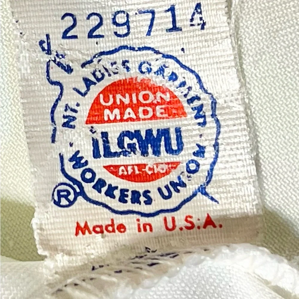 VINTAGE lace ruffle fancy blouse button down Victorian high neck ribbon bow 80s - Picture 11 of 14